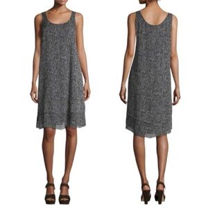 Eileen Fisher Elemental Crinkle 100% Silk Printed Dress Size XS/TP
